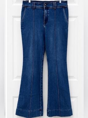 Talbots Petite Flare Jeans Women’s 12P Dark Wash Stretch Denim High Rise